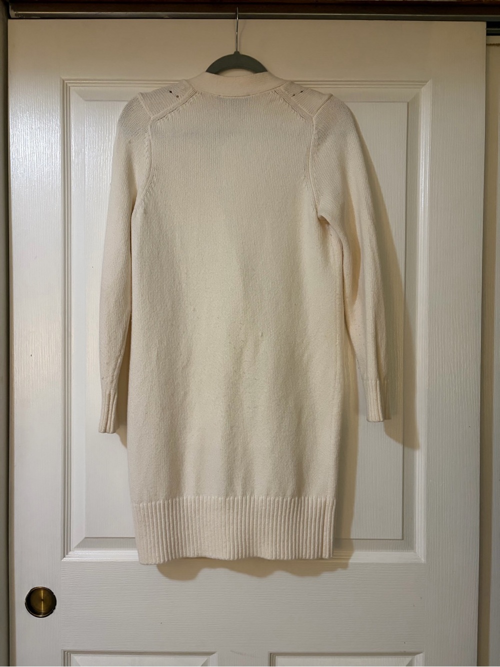 Ann Taylor Cream Longline Button Cardigan with Pockets - Picture 4 of 7